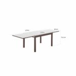 Table de jardin extensible 10 personnes verre aluminium mocka Lyra II