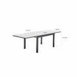 Table de jardin extensible 10 personnes verre aluminium anthracite Lyra II