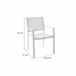Chaise de jardin aluminium textilène blanc avec accoudoirs Lyra Beta
