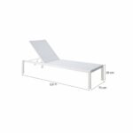 Transat multiposition aluminium textilène blanc Lyra Beta