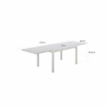 Table de jardin extensible 10 personnes verre aluminium blanc Lyra II
