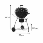 Barbecue charbon de bois rond diamètre 57 cm anthracite Phoenix Beta III