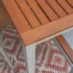 Table de jardin compacte 4 personnes aluminium blanc eucalyptus Oris