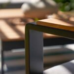 Fauteuil de jardin teck 1 personne aluminium anthracite Persea