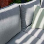 Salon de jardin d'angle 5 personnes teck aluminium anthracite Persea