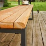 Banc de jardin 3 personnes teck aluminium anthracite Sirokos