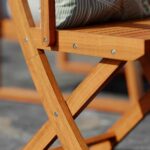 Set de 2 chaises de jardin en acacia multiposition pliables couleur bois de miel  Solaris II
