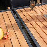 Table de jardin teck extensible 10 personnes aluminium anthracite Persea