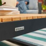 Table basse de jardin teck rectangulaire aluminium anthracite Persea