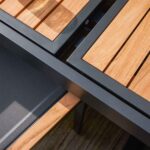 Table de jardin teck extensible 10 personnes aluminium anthracite Persea