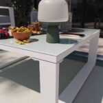 Salon de jardin 4 personnes aluminium textilène blanc Lyra