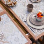 Table de jardin extensible 8 personnes céramique aluminium Gaia