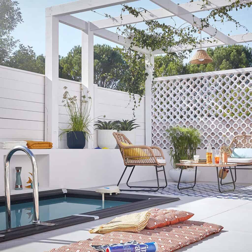 Salon de jardin Timea bamboo piscine