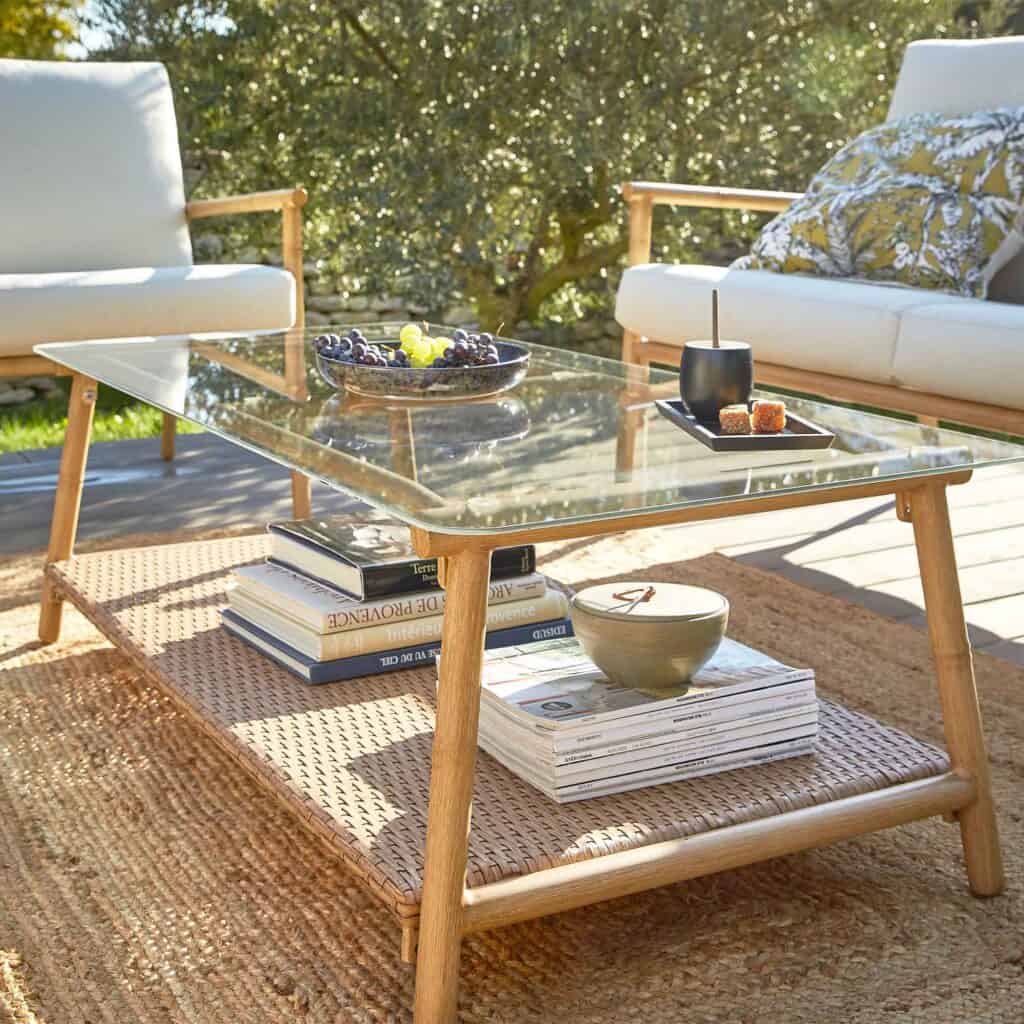 Table basse salon de jardin Bamboo