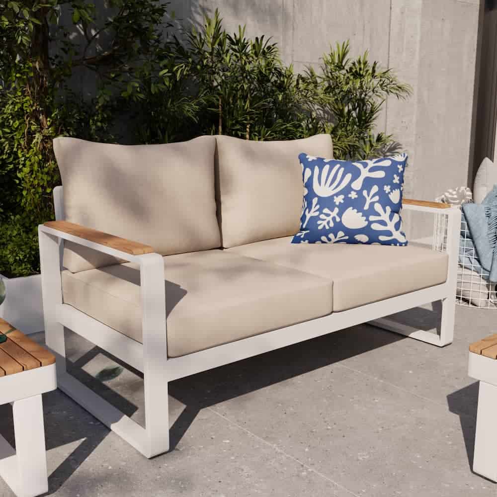 Persea Salon de jardin 2 places Aluminium beige