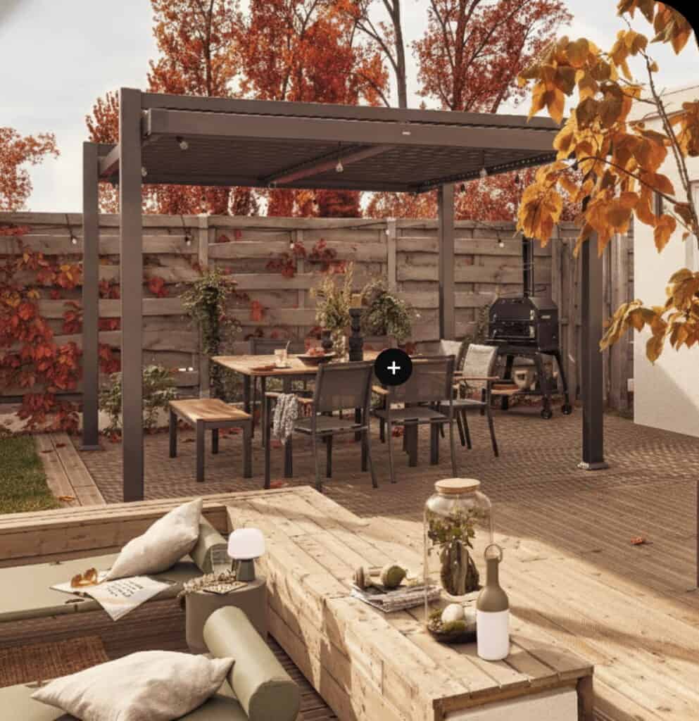 Pergola Odyssea Automne salon de jardin table oris