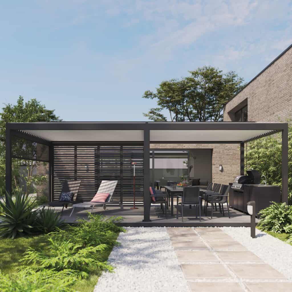 Pergola bioclimatique autoportante manuelle aluminium Clima Astra