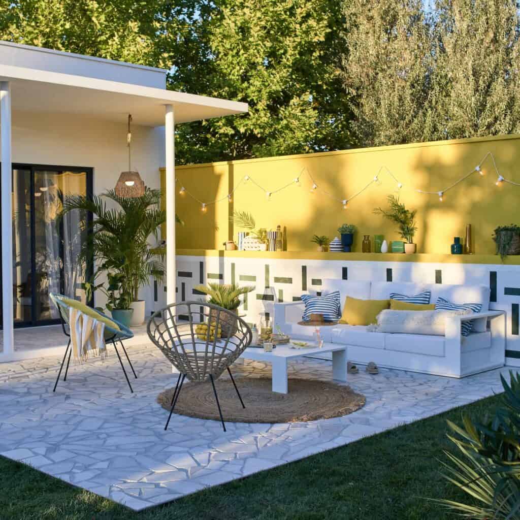 Table basse de jardin aluminium Lagun 143x80cm blanc