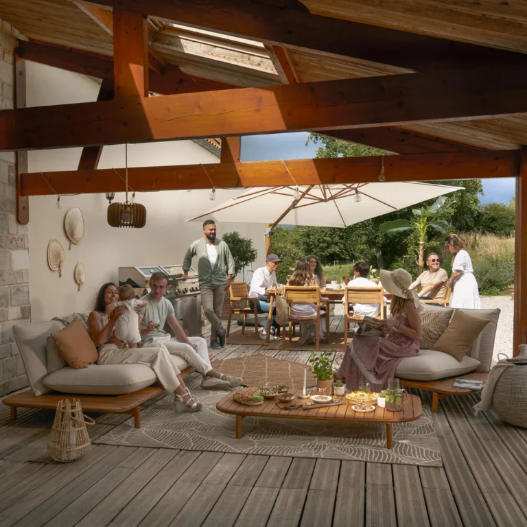 Salon de jardin teck aurora ensemble de repas aurora