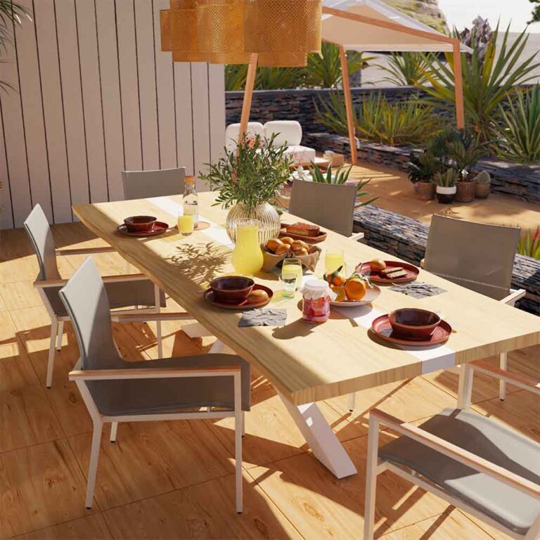 Τραπέζι Lagos από αλουμίνιο/teak