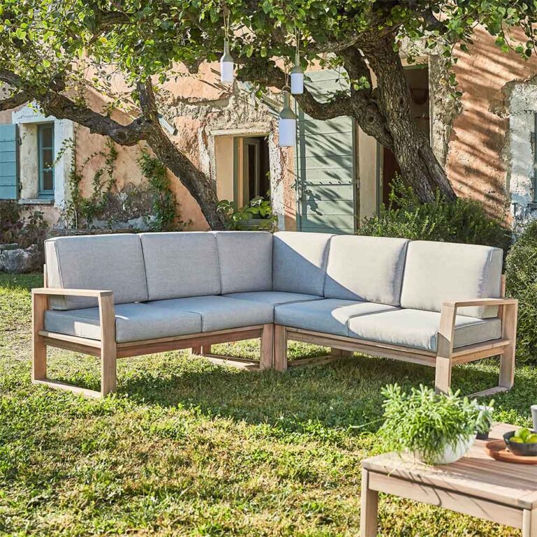Καναπές Solaris nature από ακακία με μαξιλάρια