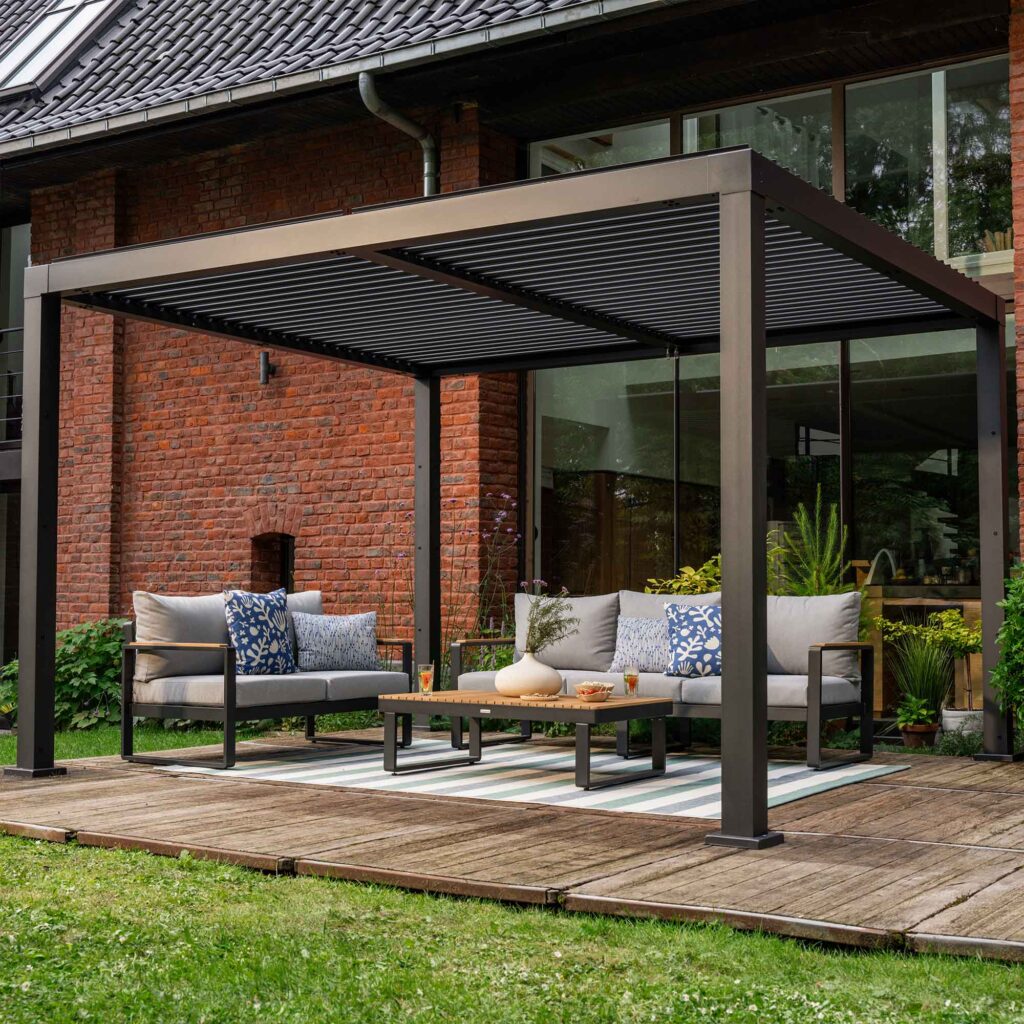 Pérgola bioclimática alumínio 3,13x3,58m antracite Clima
