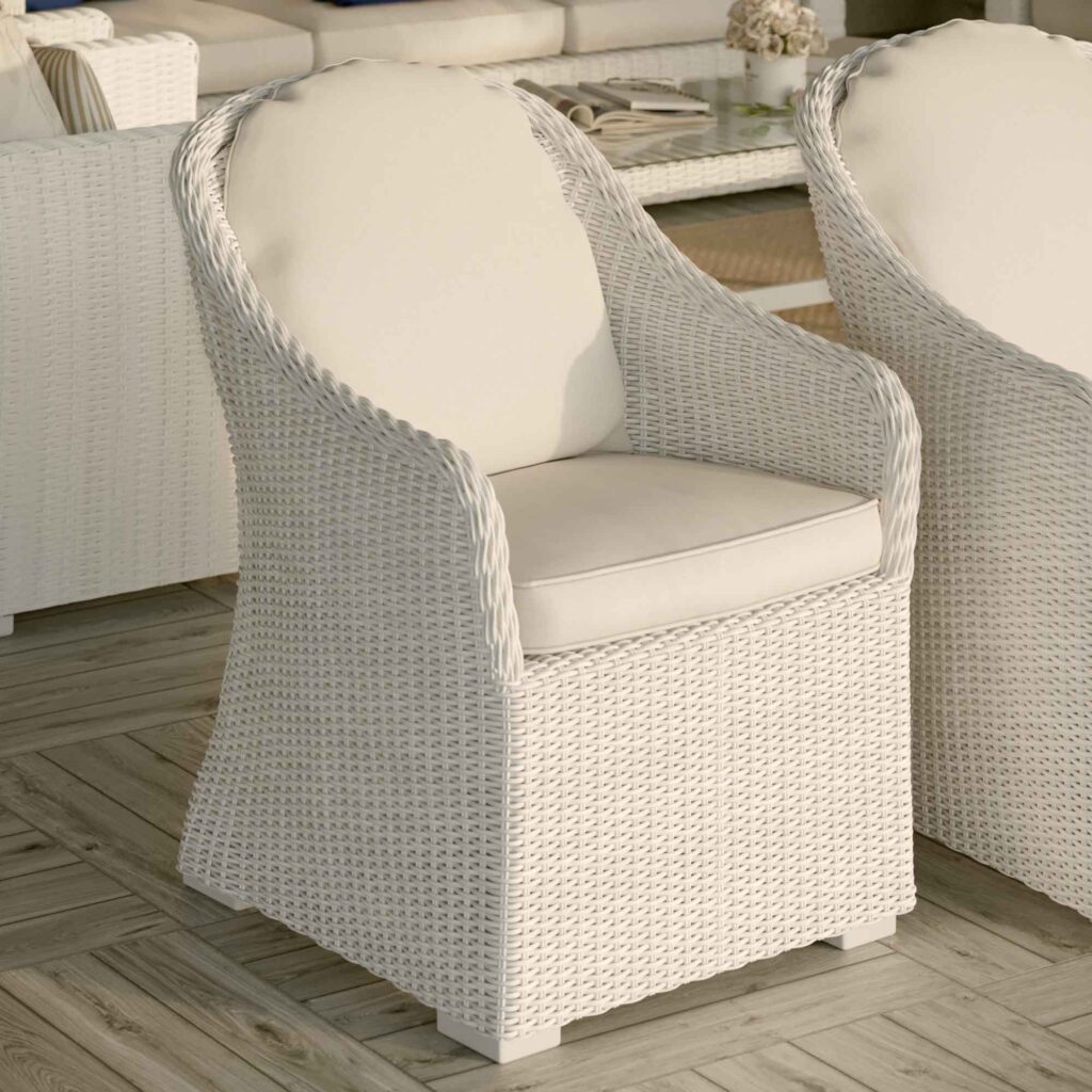 2 Poltronas de jardim de alumínio branco Luma