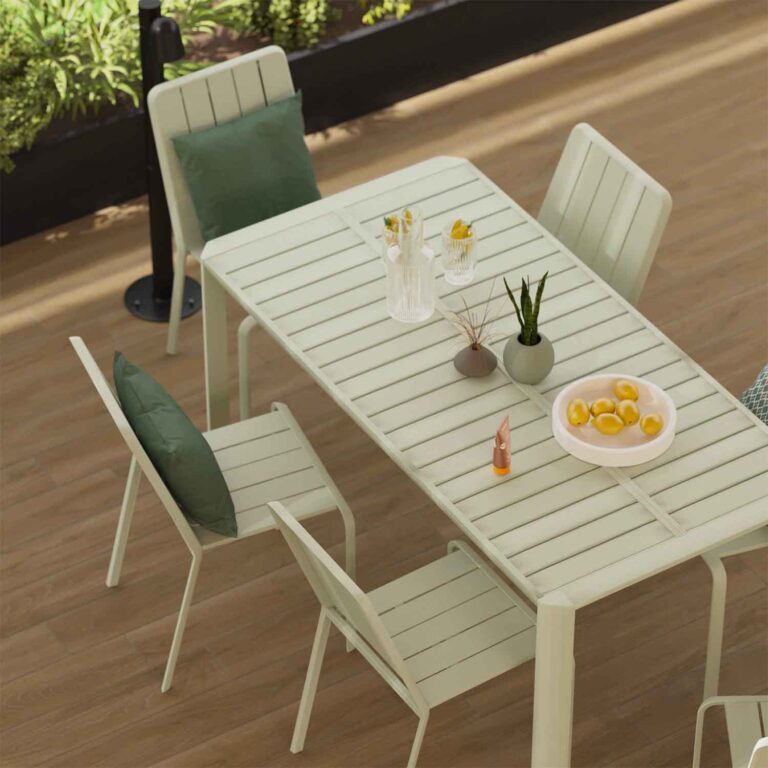 Mesa de jardín extensible Idaho de aluminio sage
