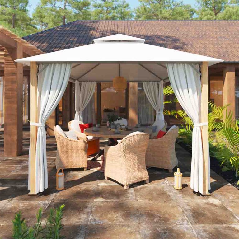 Mesa de jardín de aluminio y ratán Medena
