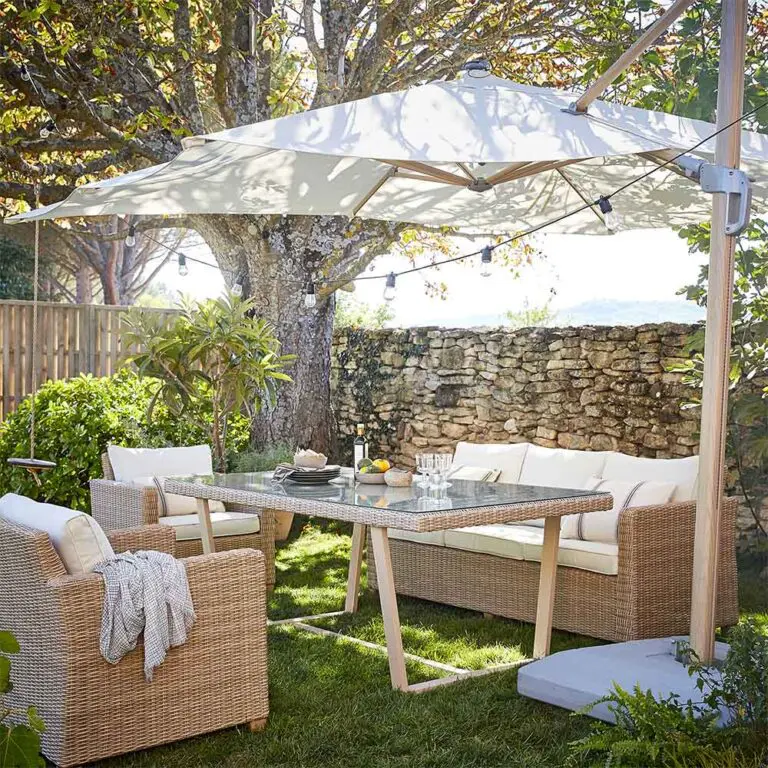 Parasol excéntrico rectangular de aluminio Sonora