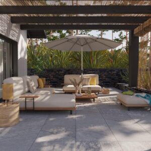 Sombrilla central  Aura II 394x394, blanco