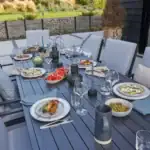 Mesa de comedor extensible de aluminio Athena