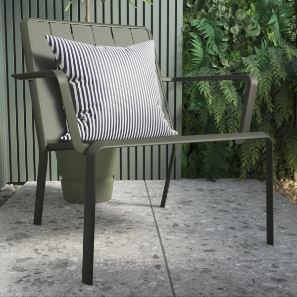 Silla baja con apoyabrazos aluminio Idaho