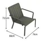 Silla baja con apoyabrazos aluminio Idaho