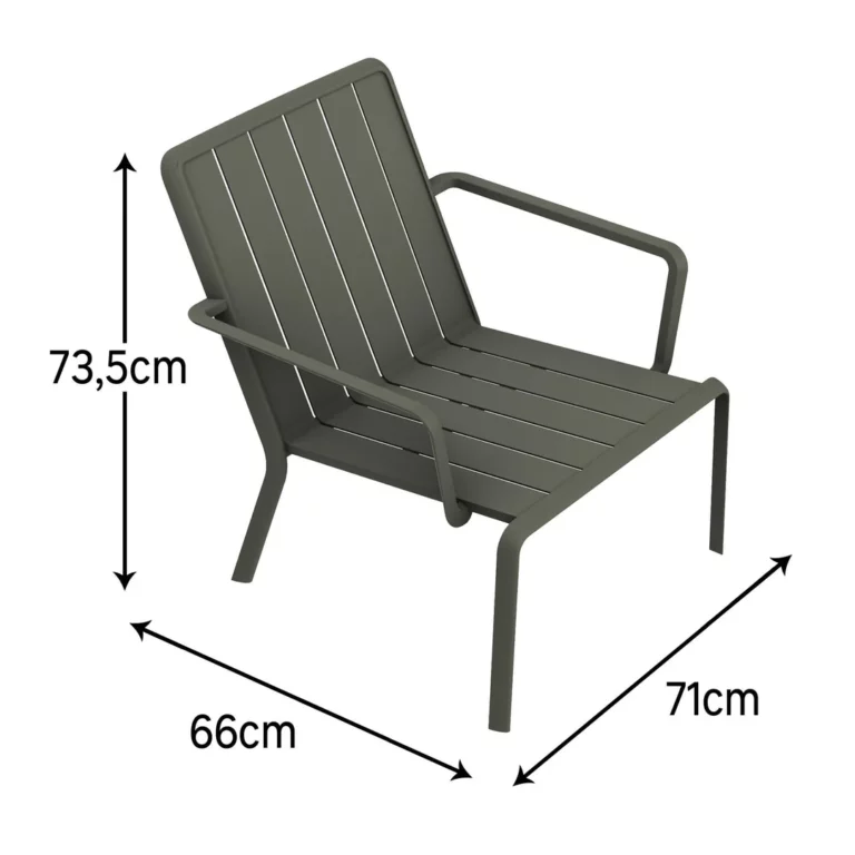 Silla baja con apoyabrazos aluminio Idaho