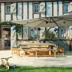 Sombrilla Lateral Sombra 290x390 Gris Claro