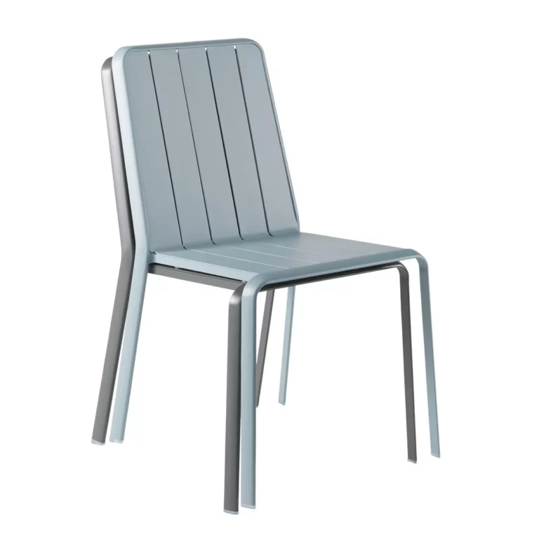 Silla comedor aluminio Idaho Azul claro