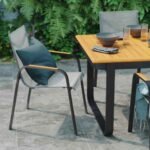 Silla comedor con apoyabrazos aluminio Calypso