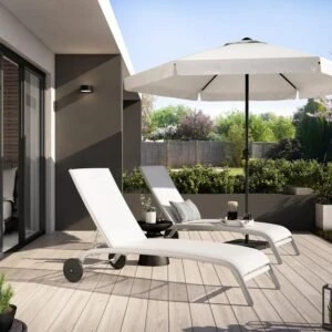 Sombrilla Central Avea 296 cms Blanca