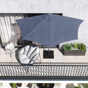 Sombrilla de balcón Arkea 270x135 Gris