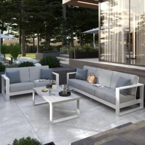 Mesa de centro rectangular Athena blanca