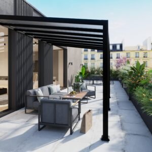 Pérgola Borea 300x419 Gris pared
