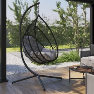 Silla colgante Ovo gris oscuro