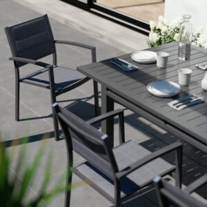 Silla comedor con apoyabrazos aluminio Orion Beta