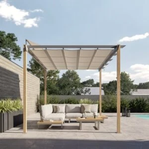 Pérgola Omega 285x400 Simil Madera