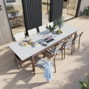 Mesa comedor Odyssea II 8/10 puestos moka