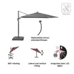 Sombrilla lateral aluminio led Sonora II