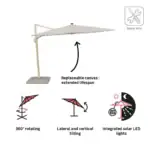 Sombrilla lateral aluminio led Sonora II