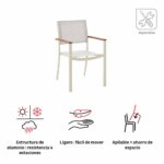 Silla comedor con apoyabrazos aluminio Oris