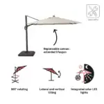 Sombrilla lateral aluminio led Sonora II